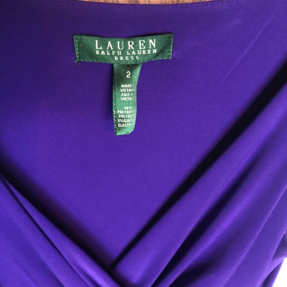 Lauren Purple Sleeveless Sheath Dress Ruched Cocktail Party Size 6‎ - Picture 4 of 5